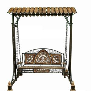 Wooden And Wrought Iron Swing Jhula